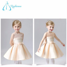 Champagne Scoop Sashes Bow High Quality Satin Flower Girl Dresses